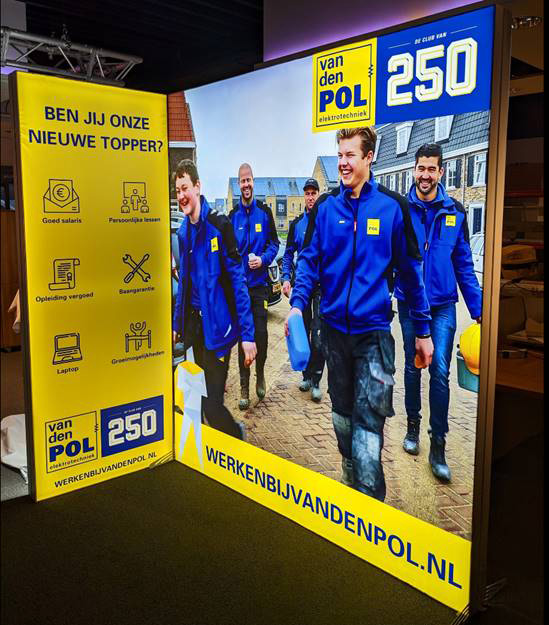 LED lightbox hoekopstelling