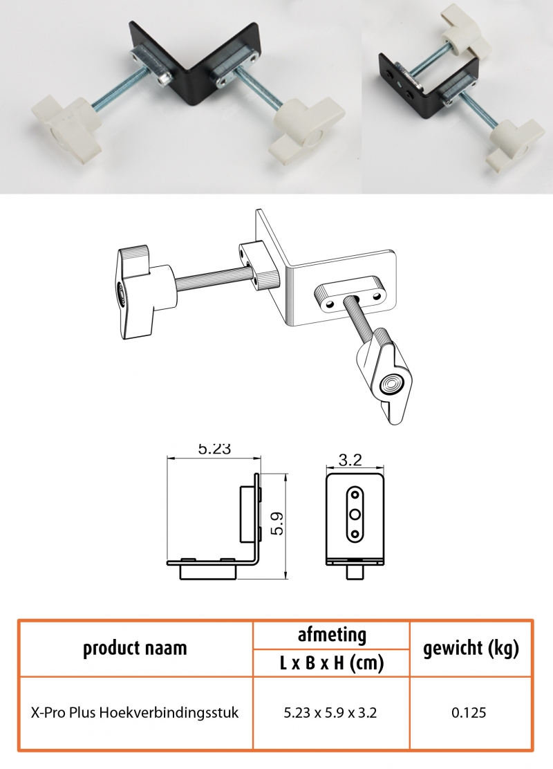 X-Pro Plus Hoekverbindingsstuk